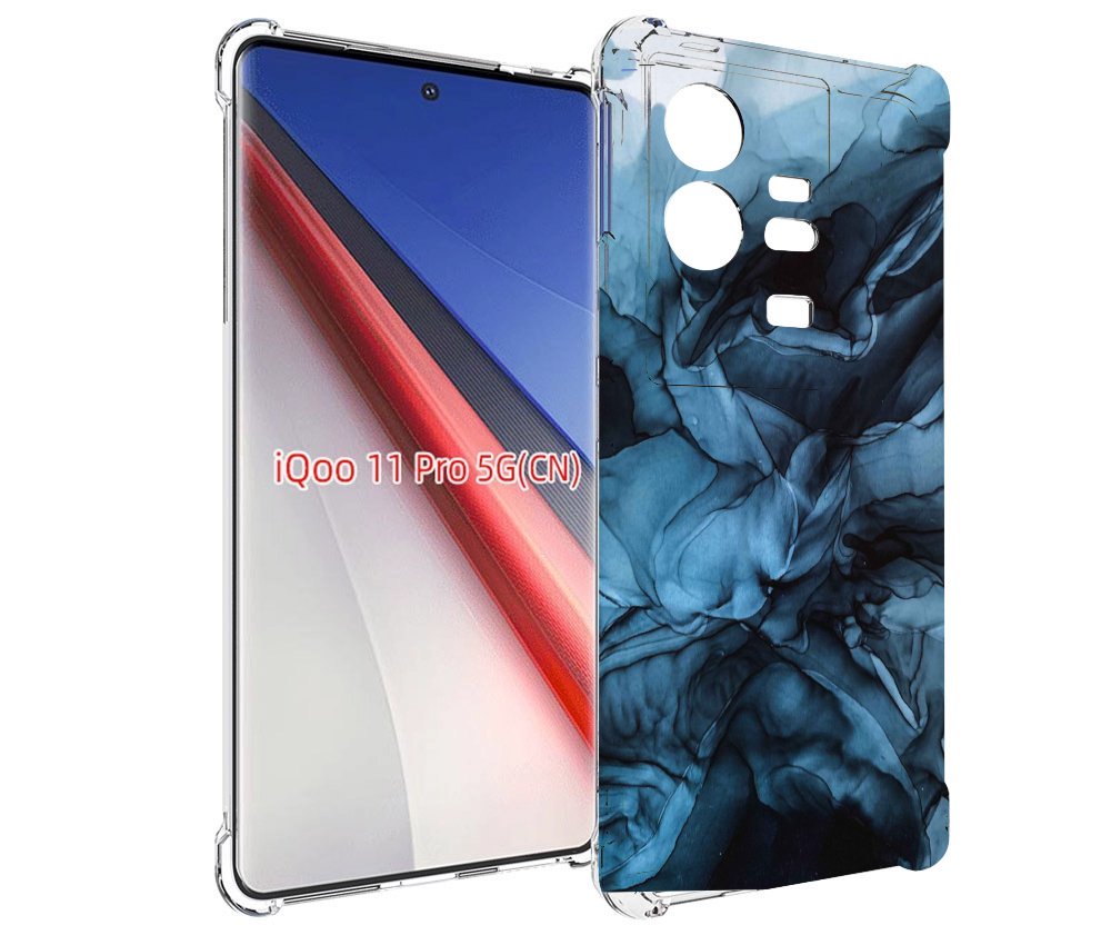

Чехол бампер MyPads голубой дымок для Vivo iQOO 11 Pro противоуд..., Прозрачный, Tocco
