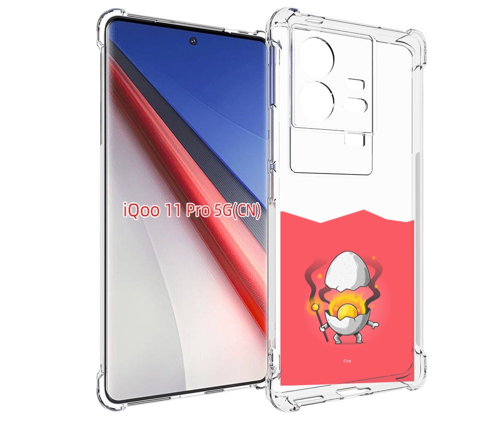 

Чехол бампер MyPads горелое яйцо для Vivo iQOO 11 Pro противоуда..., Прозрачный, Tocco