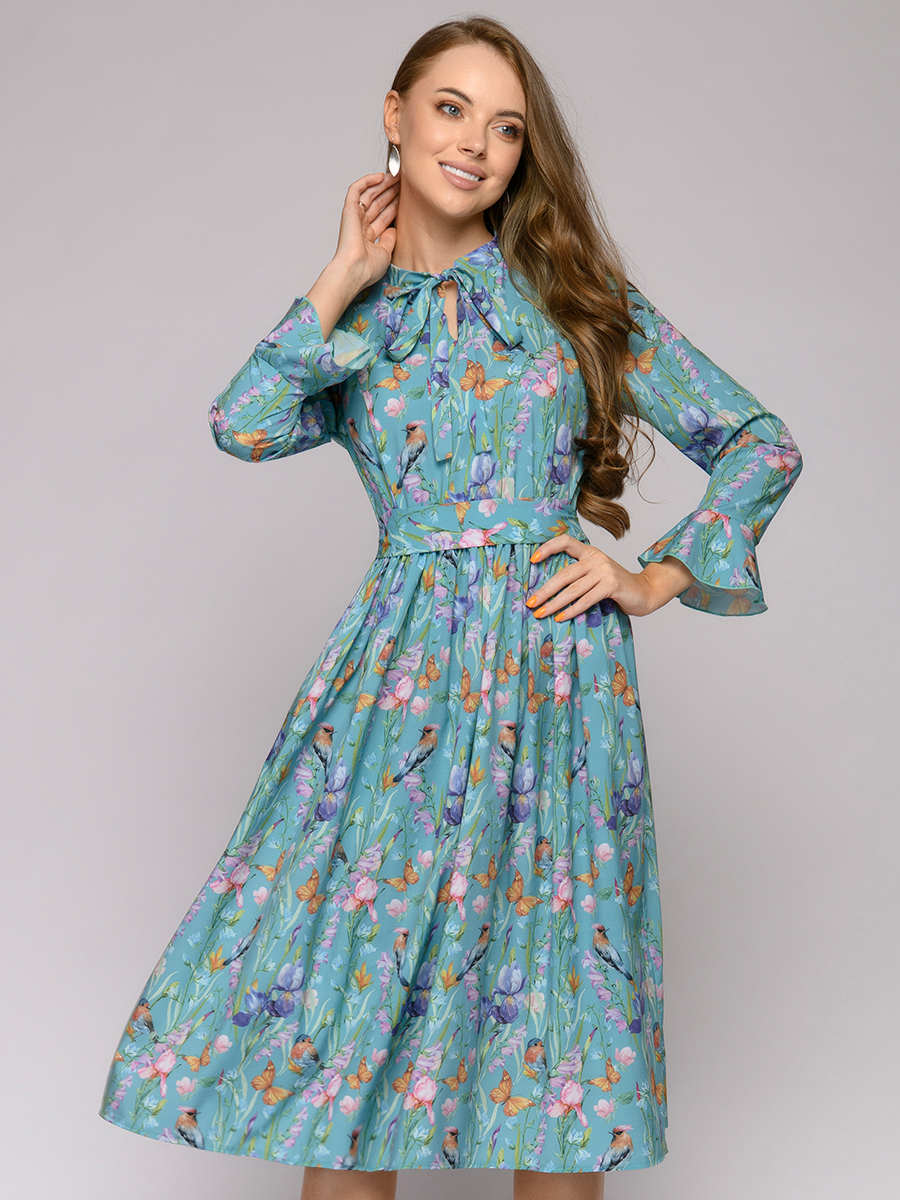 фото Платье женское 1001dress 0122001-01965 голубое 40-44 ru