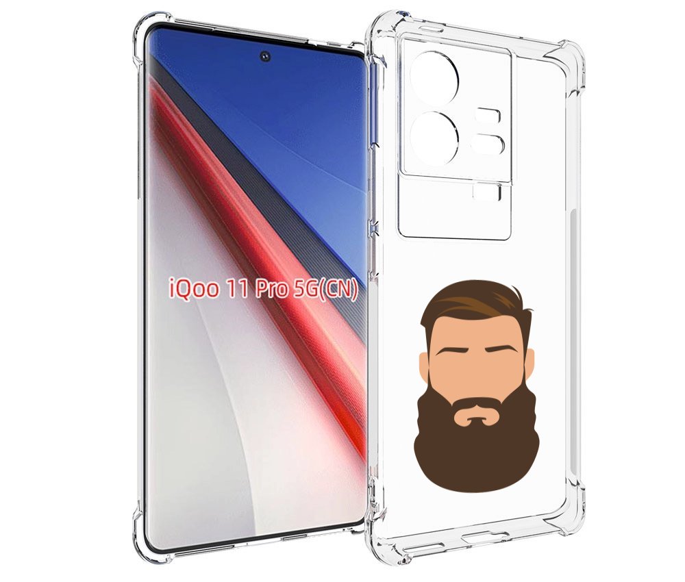 

Чехол бампер MyPads густая-борода для Vivo iQOO 11 Pro противоуд..., Прозрачный, Tocco