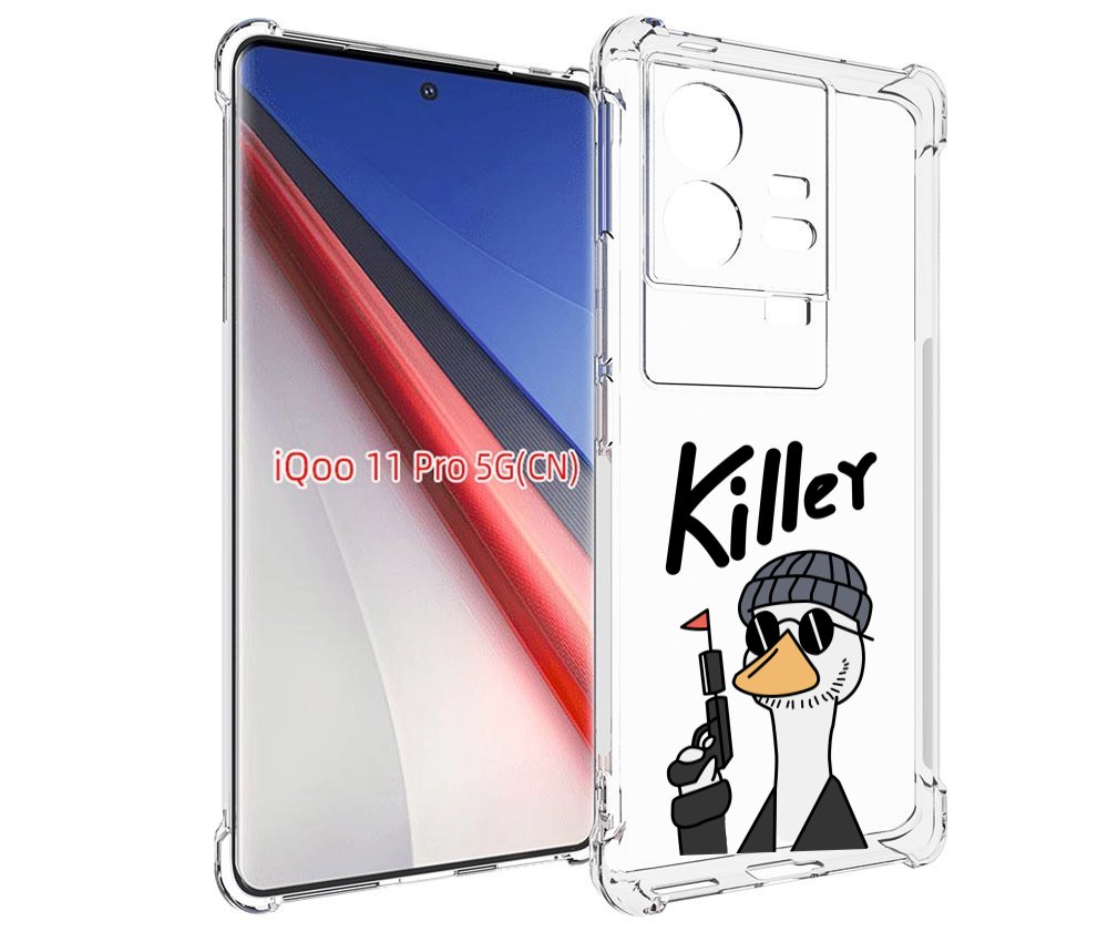 

Чехол бампер MyPads гусь-с-пистолет для Vivo iQOO 11 Pro противо..., Прозрачный, Tocco