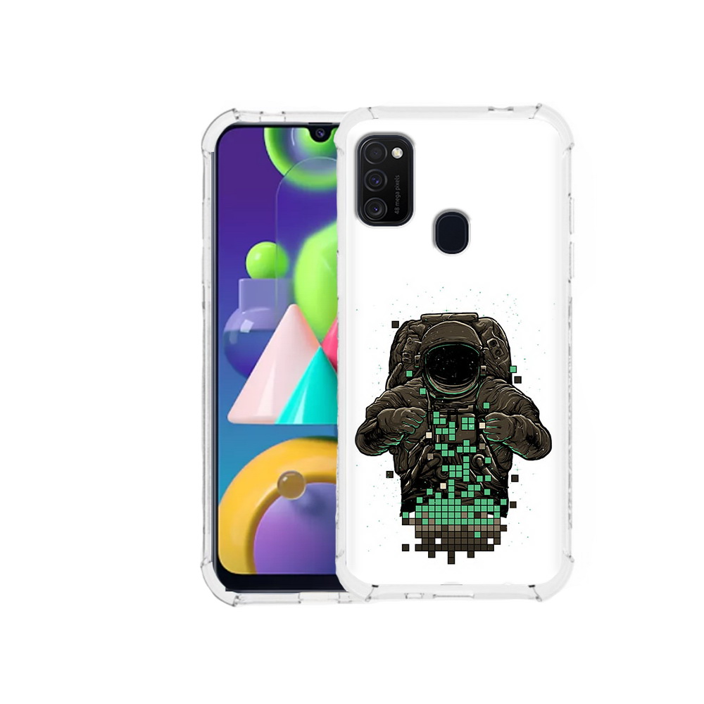 

Чехол MyPads Tocco для Samsung Galaxy M21 космонавт с пикселями (PT147110.591.394), Прозрачный, Tocco
