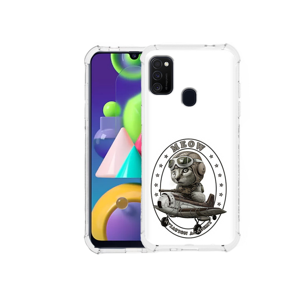 

Чехол MyPads Tocco для Samsung Galaxy M21 кот в самолете (PT147110.591.395), Прозрачный, Tocco