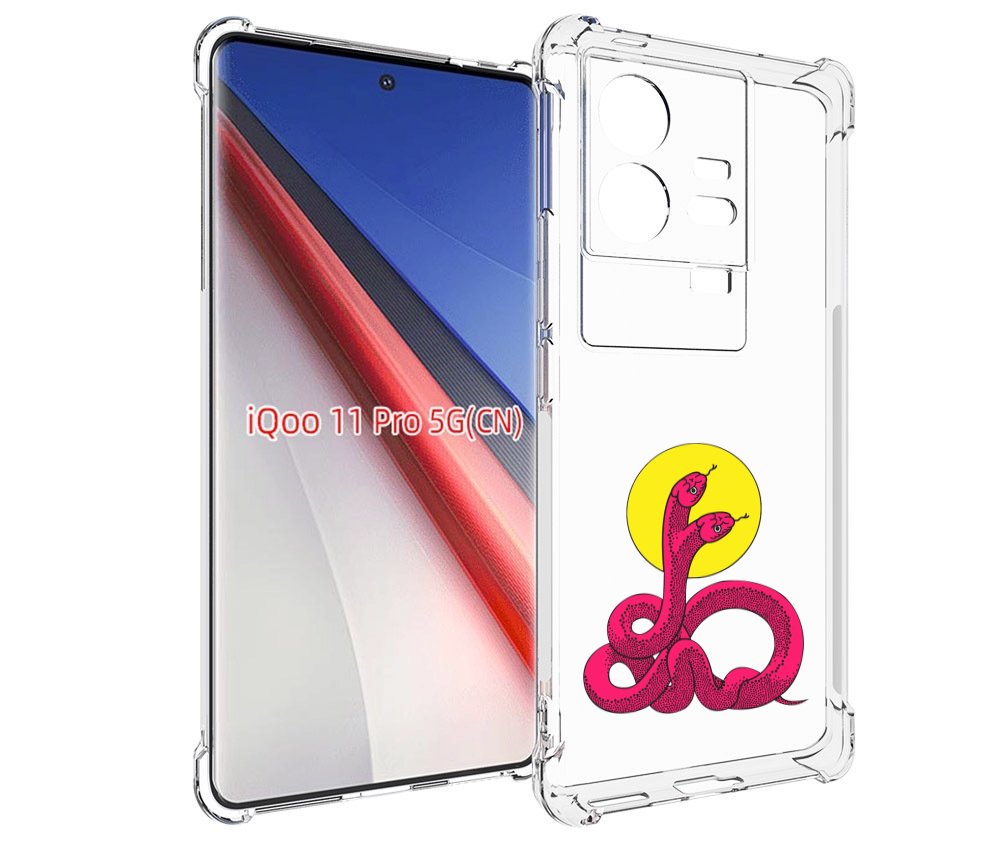 

Чехол бампер MyPads двухголовая-змея для Vivo iQOO 11 Pro против..., Прозрачный, Tocco