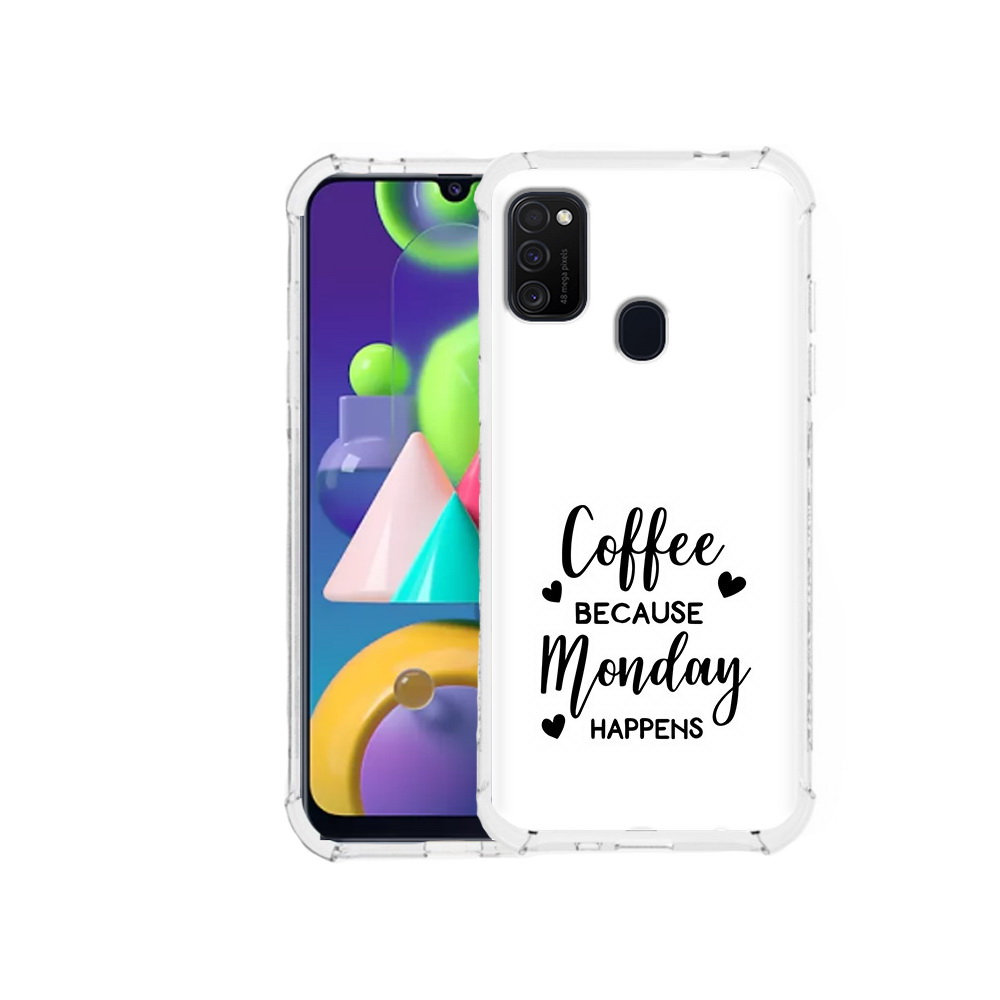 

Чехол MyPads Tocco для Samsung Galaxy M21 кофе и понедельник стал счастливым, Прозрачный, Tocco