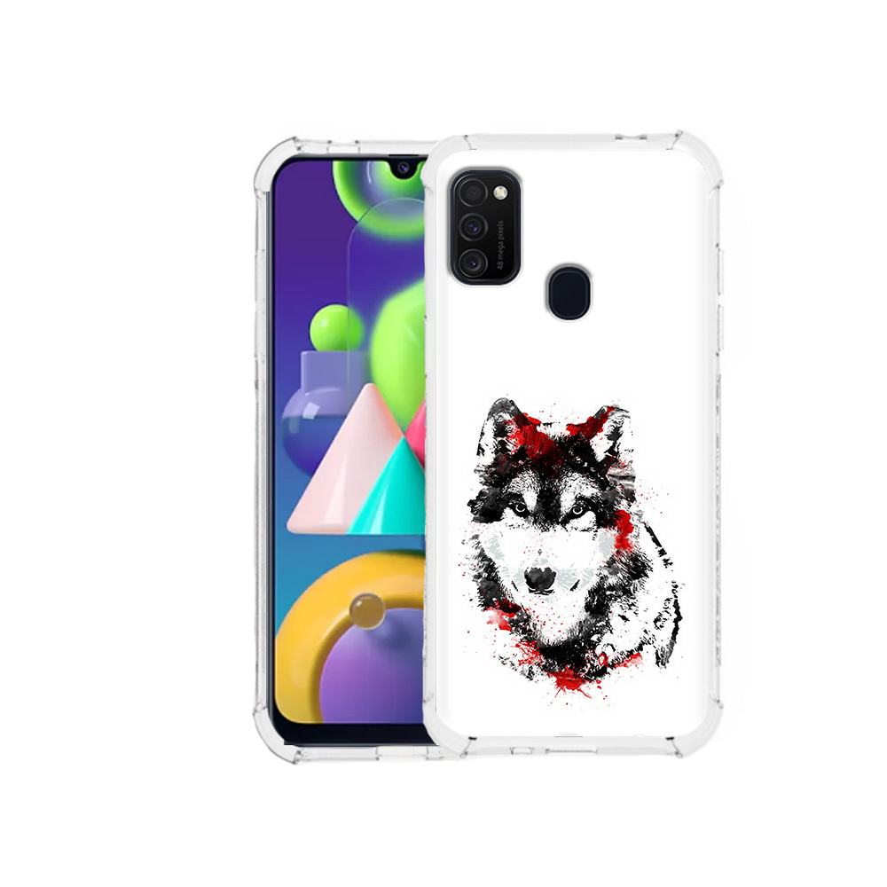 

Чехол MyPads Tocco для Samsung Galaxy M21 кровавый волк (PT147110.591.416), Прозрачный, Tocco