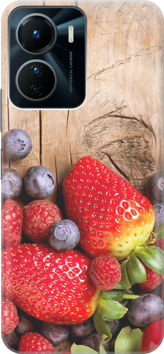 

Силиконовый чехол на Vivo Y16 с принтом "Дерево фруктов", Коричневый;красный, 157742