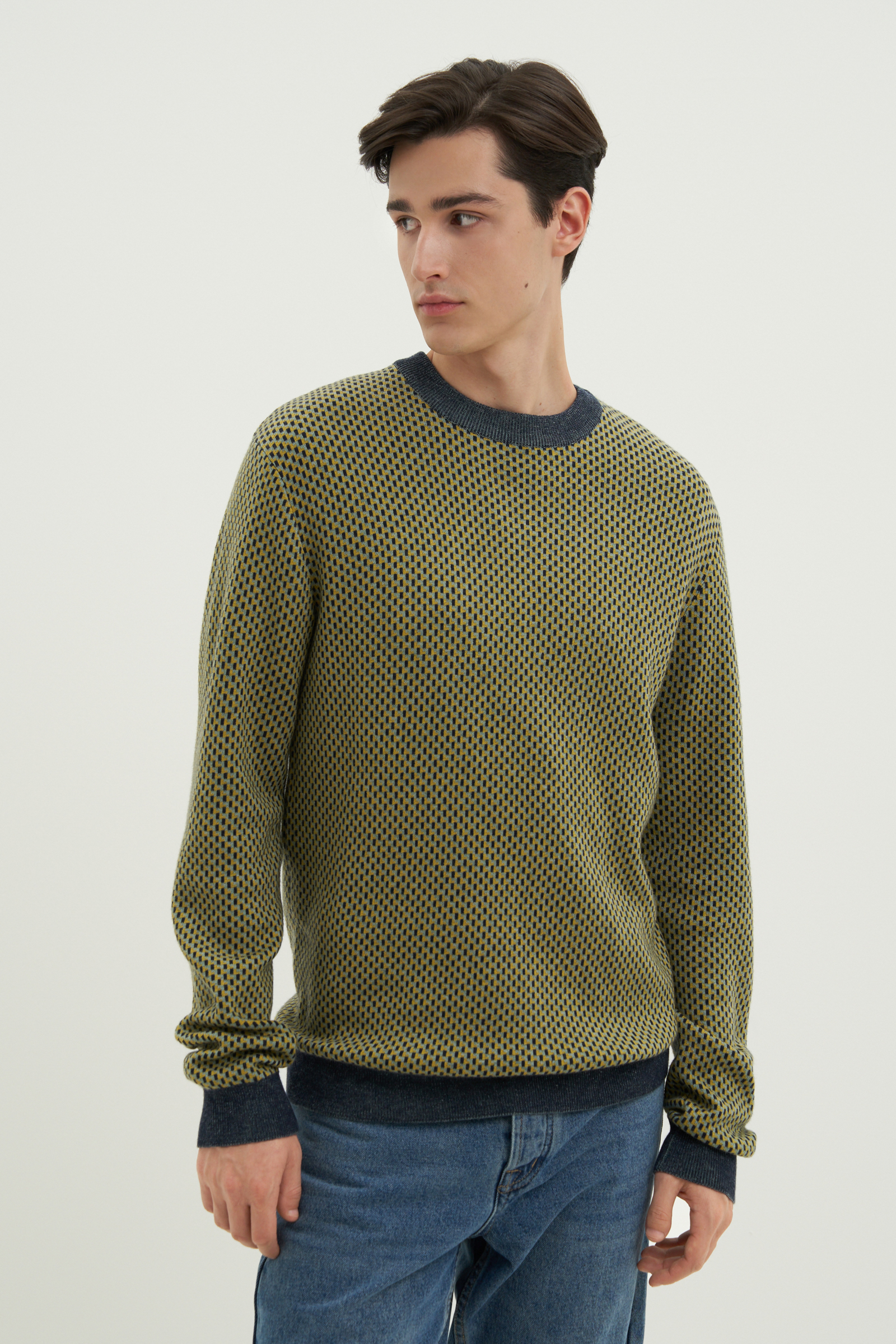 

Джемпер мужской Finn Flare FWD21120 хаки 2XL, FWD21120