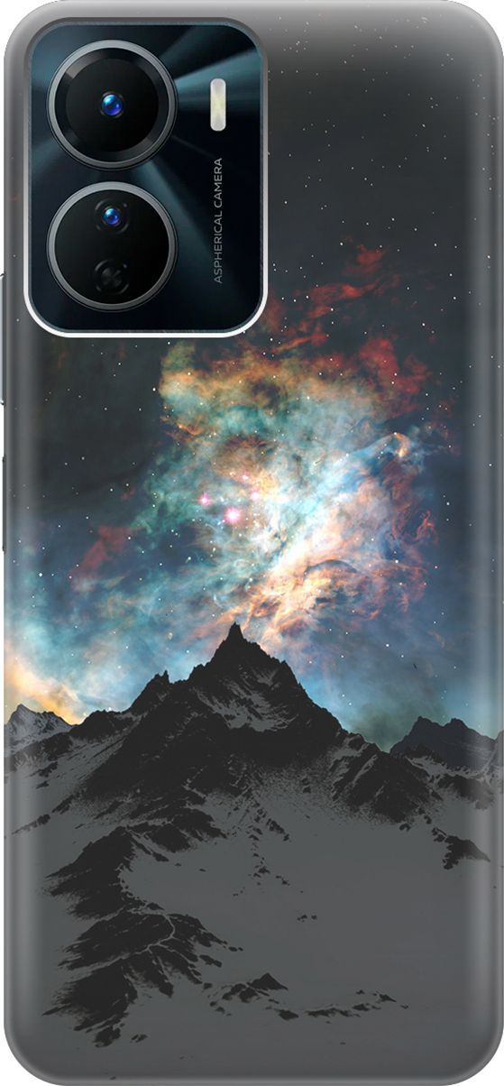 

Силиконовый чехол на Vivo Y16 с принтом "Горы и звезды", Синий;черный, 157750