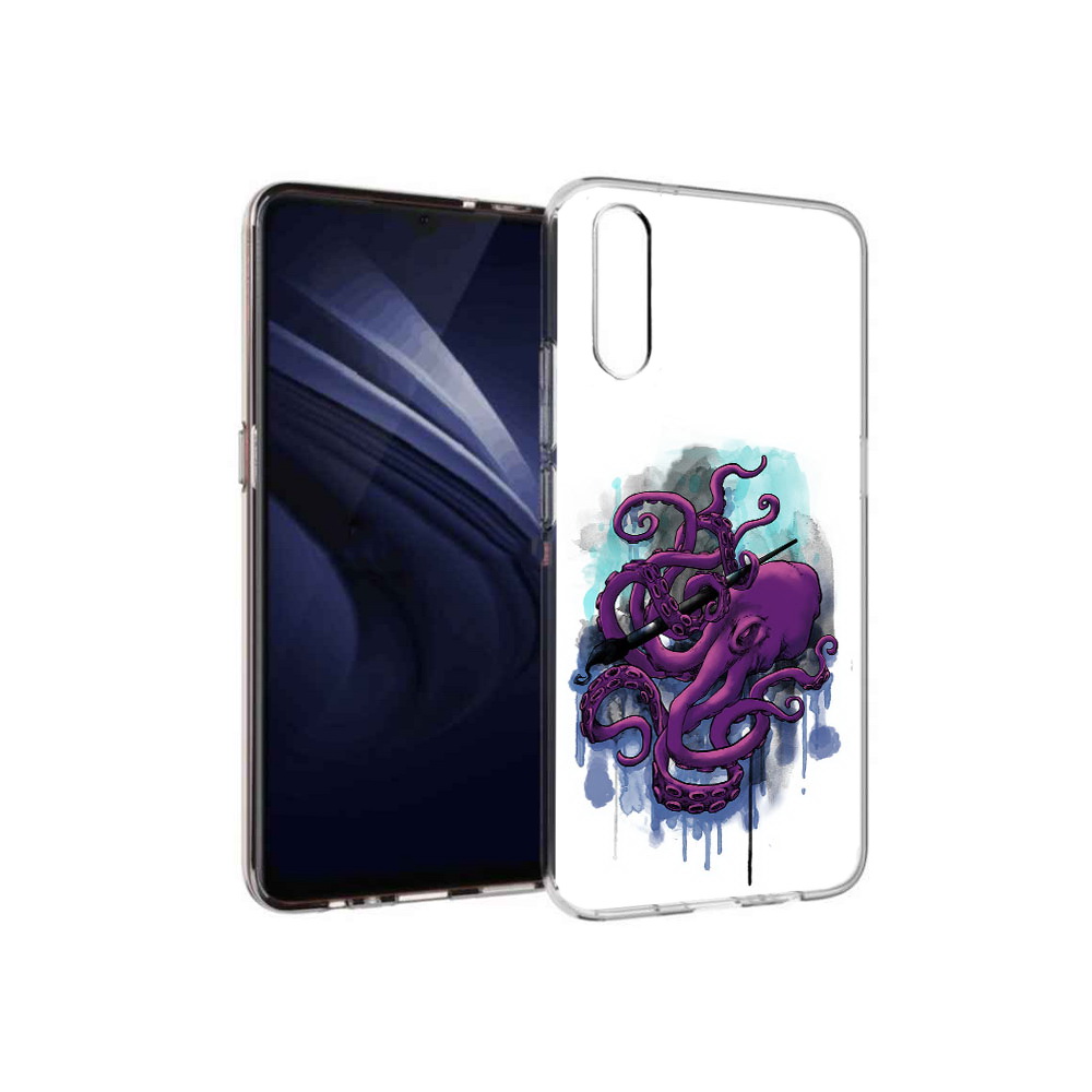 

Чехол MyPads Tocco для Vivo V17 Neo фиолетовый осьминог (PT226959.388.658), Прозрачный, Tocco