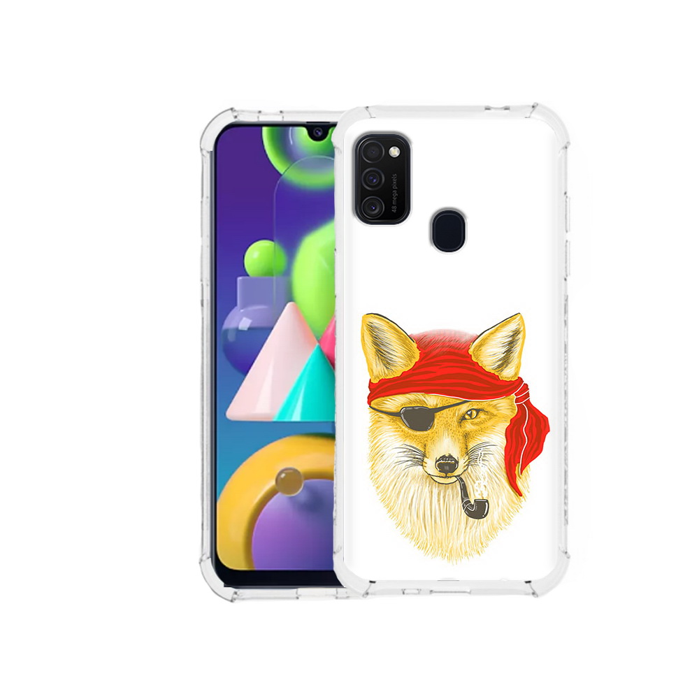 

Чехол MyPads Tocco для Samsung Galaxy M21 лиса-пират (PT147110.591.440), Прозрачный, Tocco