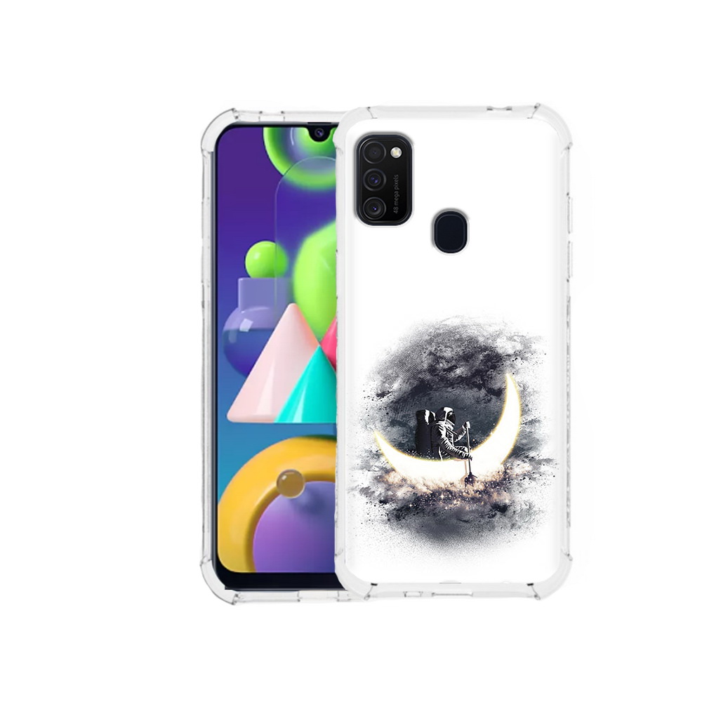 

Чехол MyPads Tocco для Samsung Galaxy M21 лунный путешественник (PT147110.591.448), Прозрачный, Tocco