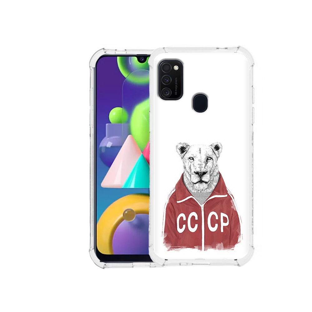 

Чехол MyPads Tocco для Samsung Galaxy M21 львица ссср (PT147110.591.450), Прозрачный, Tocco