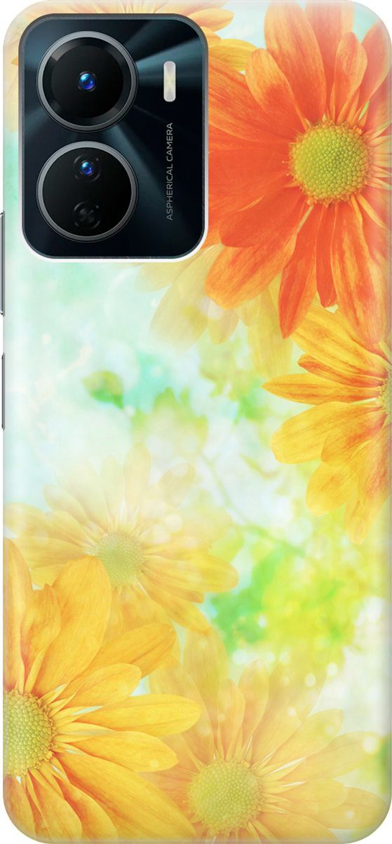 

Силиконовый чехол на Vivo Y16 с принтом "Оранжевые цветы", Желтый;зеленый, 157748