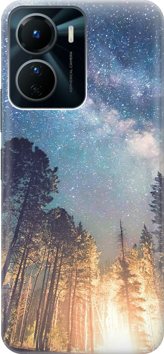 

Силиконовый чехол на Vivo Y16 с принтом "Млечный путь", Синий;черный, 157750
