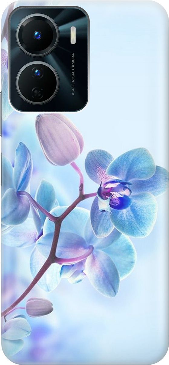 

Силиконовый чехол на Vivo Y16 с принтом "Синий цветок на синем", Голубой;синий, 157748
