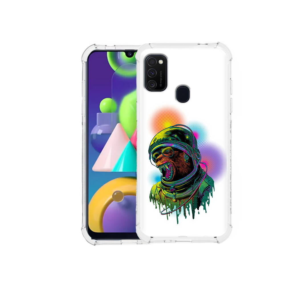 

Чехол MyPads Tocco для Samsung Galaxy M21 медведь космонавт (PT147110.591.466), Прозрачный, Tocco