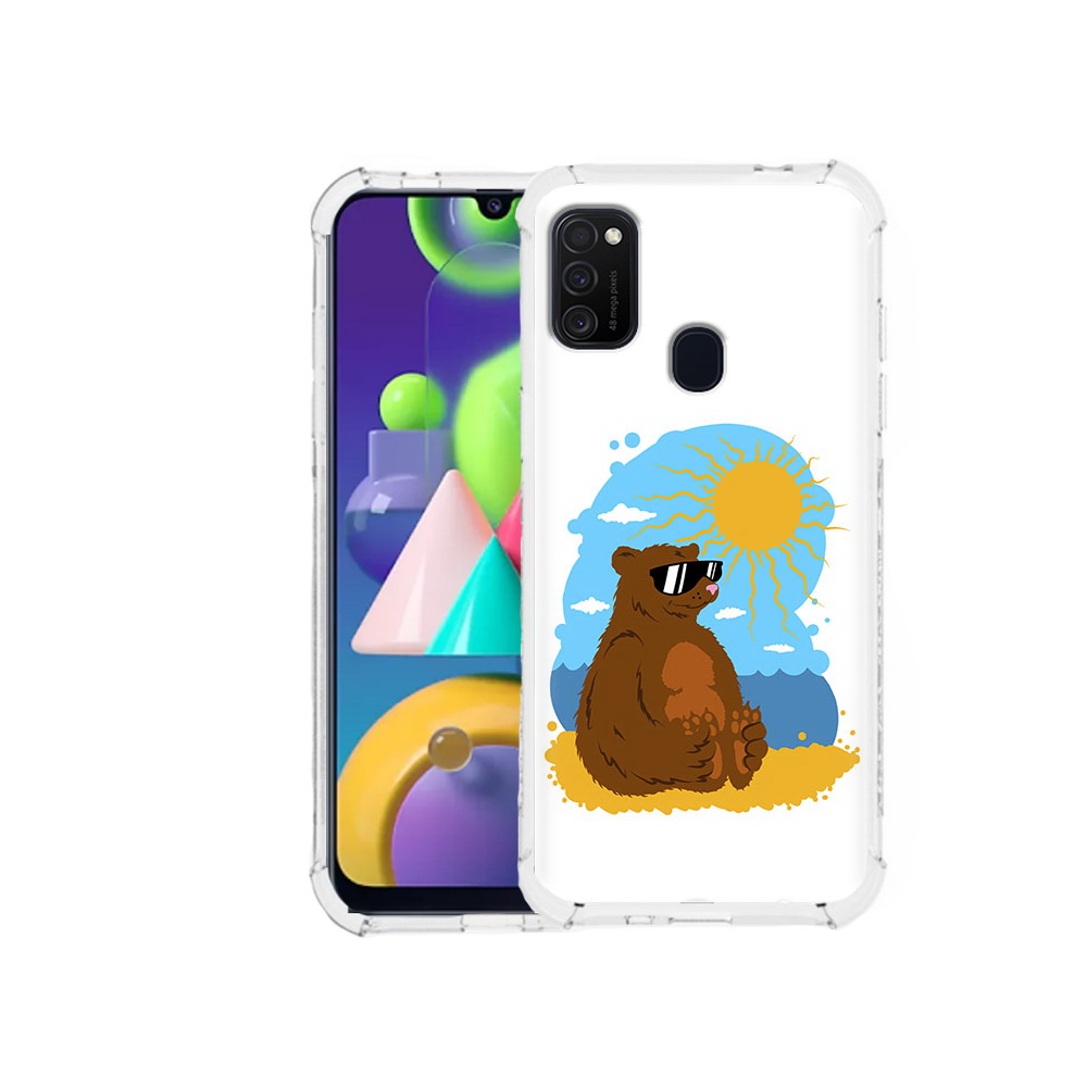 

Чехол MyPads Tocco для Samsung Galaxy M21 медведь на чиле (PT147110.591.468), Прозрачный, Tocco
