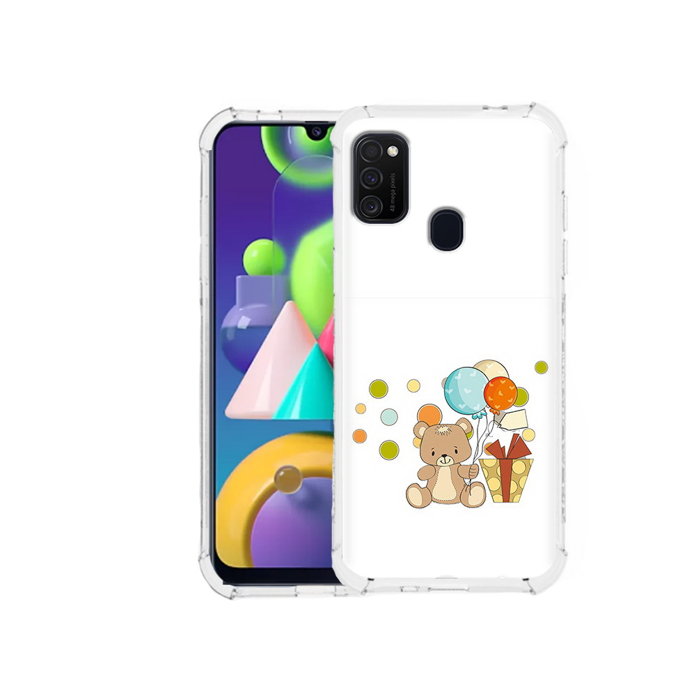 

Чехол MyPads Tocco для Samsung Galaxy M21 медвеженок с подарком (PT147110.591.470), Прозрачный, Tocco