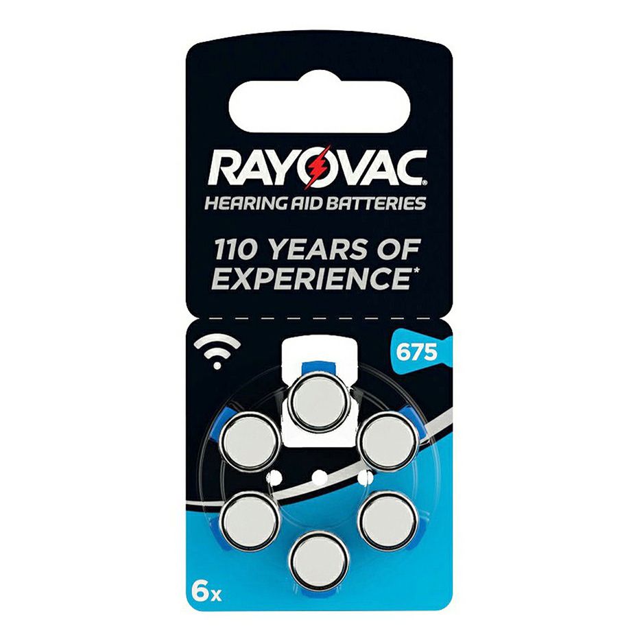 Батарейки Rayovac 675/1 для слуховых аппаратов 6 шт