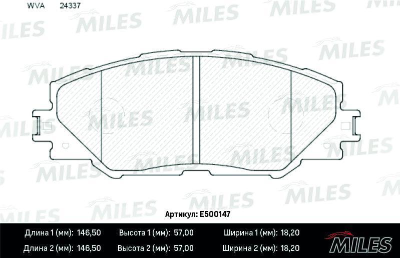 

Колодки Тормозные Передние (Смесь Ceramic) Toyota Rav 4 05 (Trw Gdb3424) E500147 Miles арт