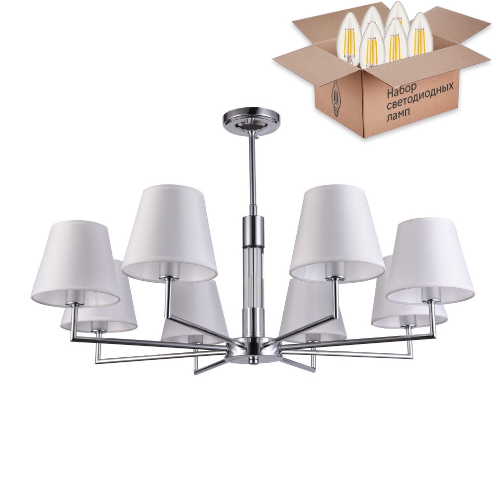 фото Люстра на штанге с лампочками f-promo milo 2616-8p+lamps e14 свеча