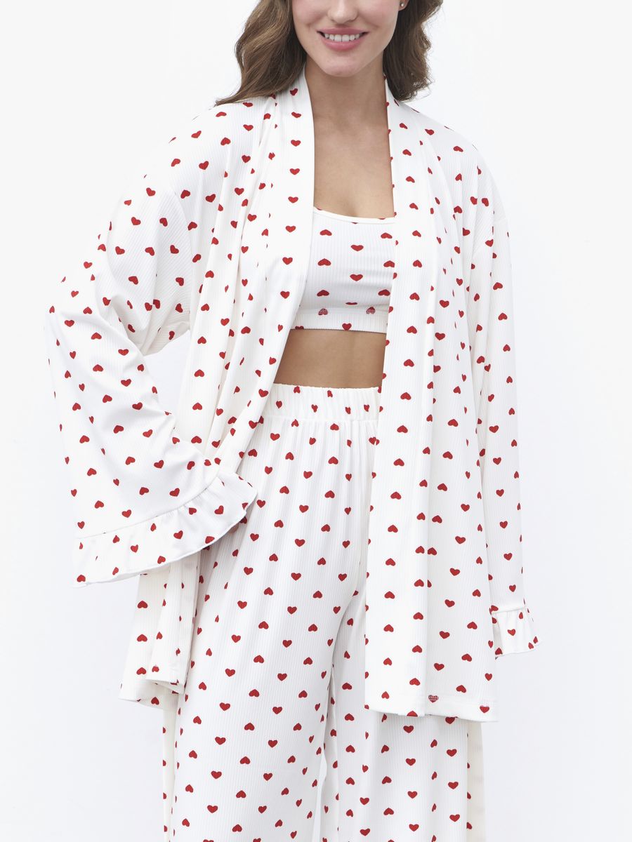 Комплект домашний женский Mimi Pajamas Brand 10015 белый 48-50 RU