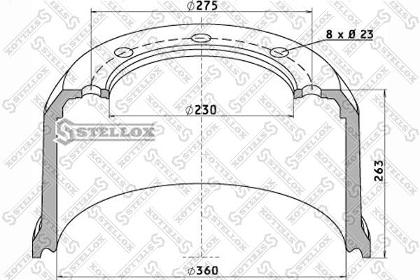 

Тормозной барабан STELLOX 8500008SX