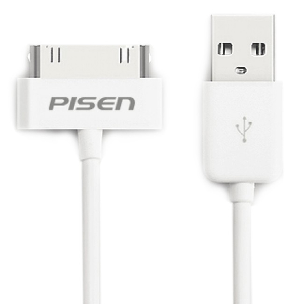 Кабель 30-pin Apple-USB Pisen AP01 0.8 м белый