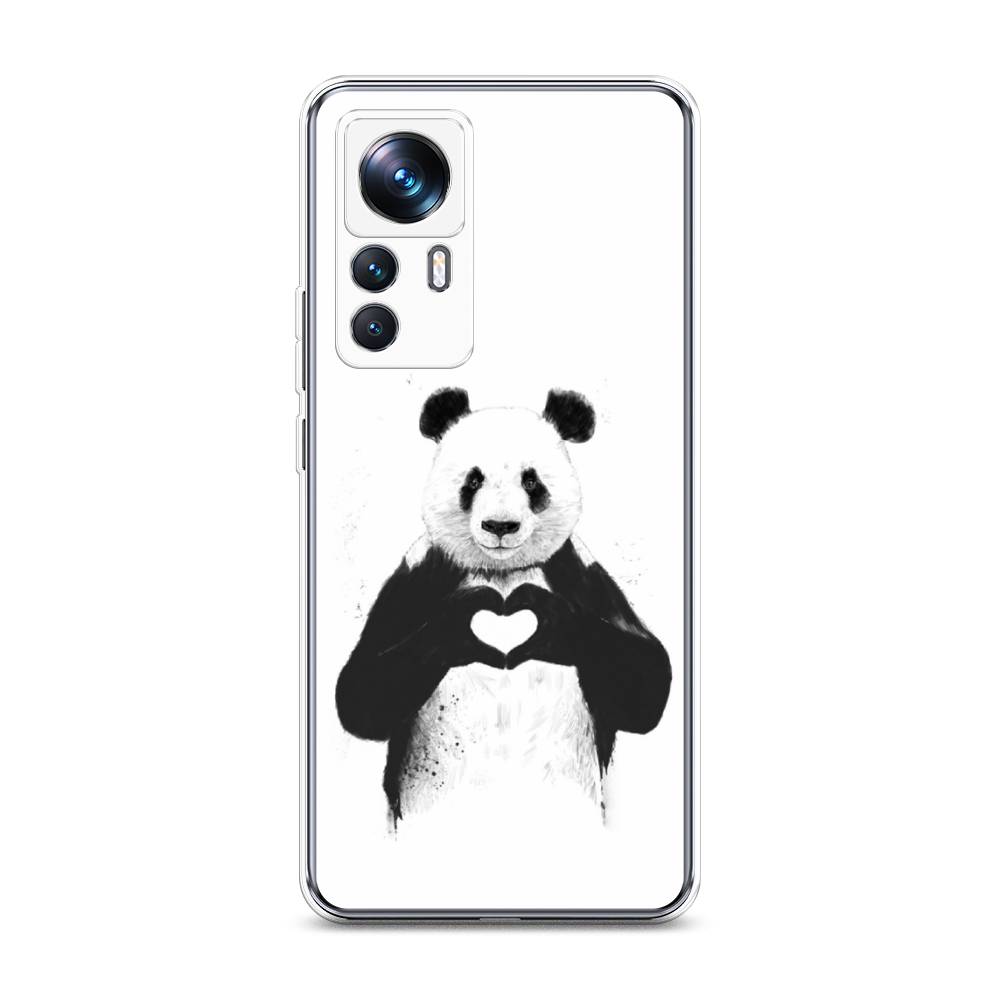 

Чехол Awog на Xiaomi 12T Pro / Сяоми 12T Про "Панда love", Серебристый