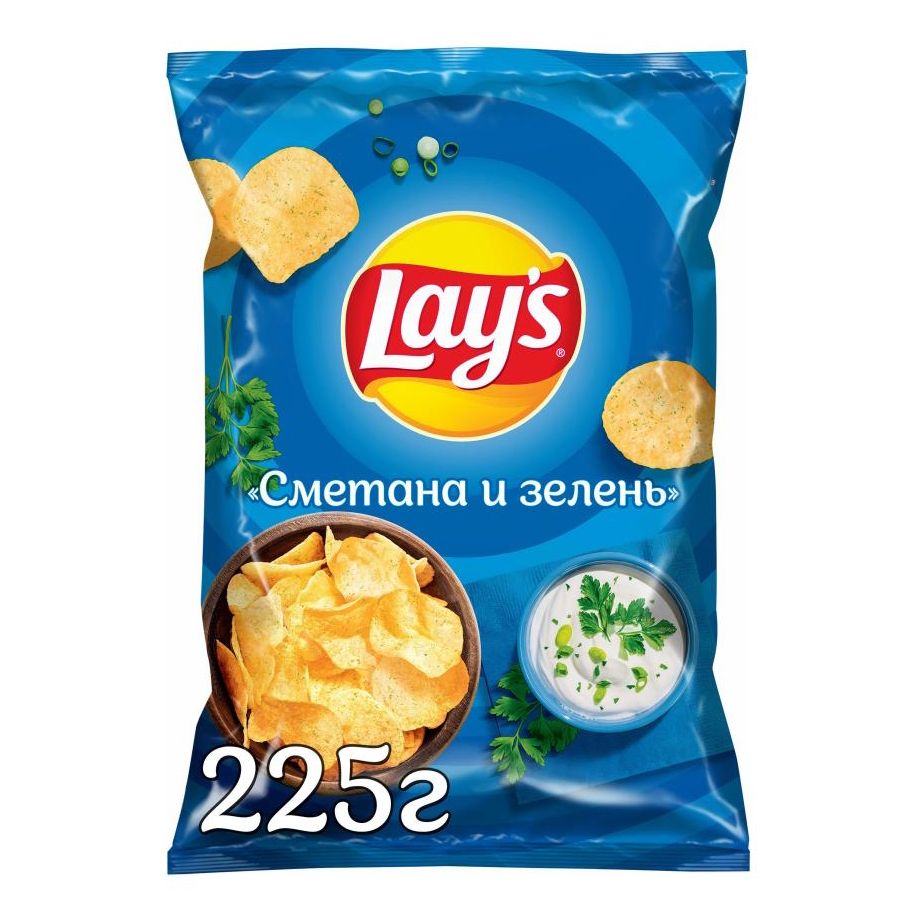 Чипсы картофельные Lay's Cметана и зелень 225 г