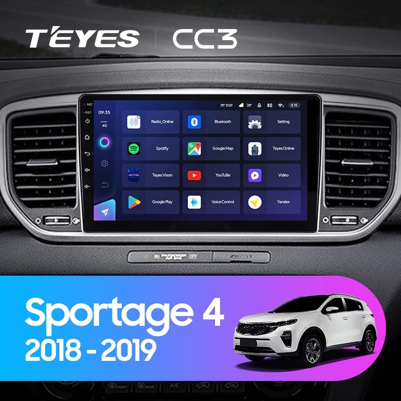 Штатная магнитола Teyes CC3 4/32 Kia Sportage 4 QL (2018-2020) Тип-A
