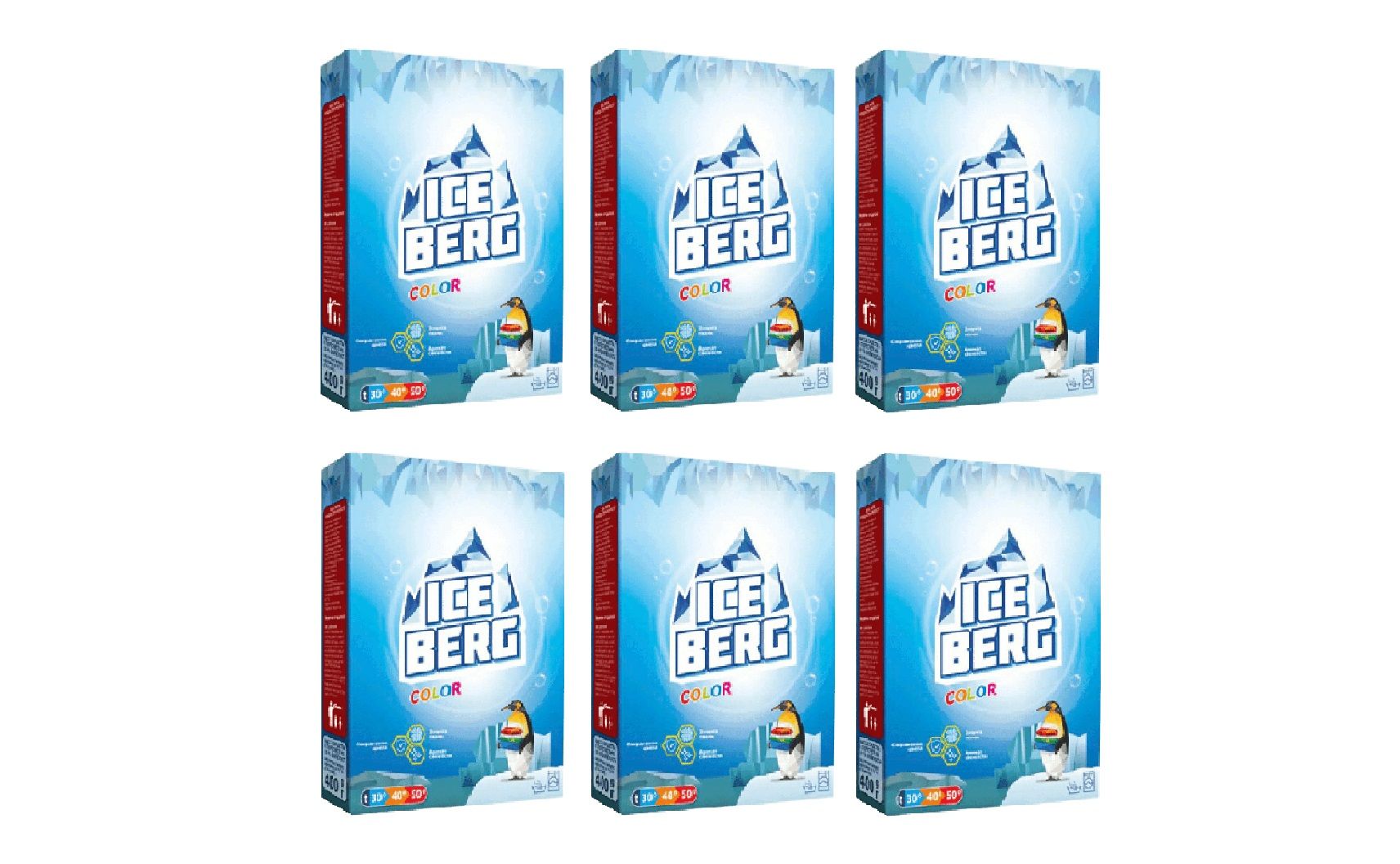 Стиральный порошок ICEBERG COLOR , 400 г, 6 штук