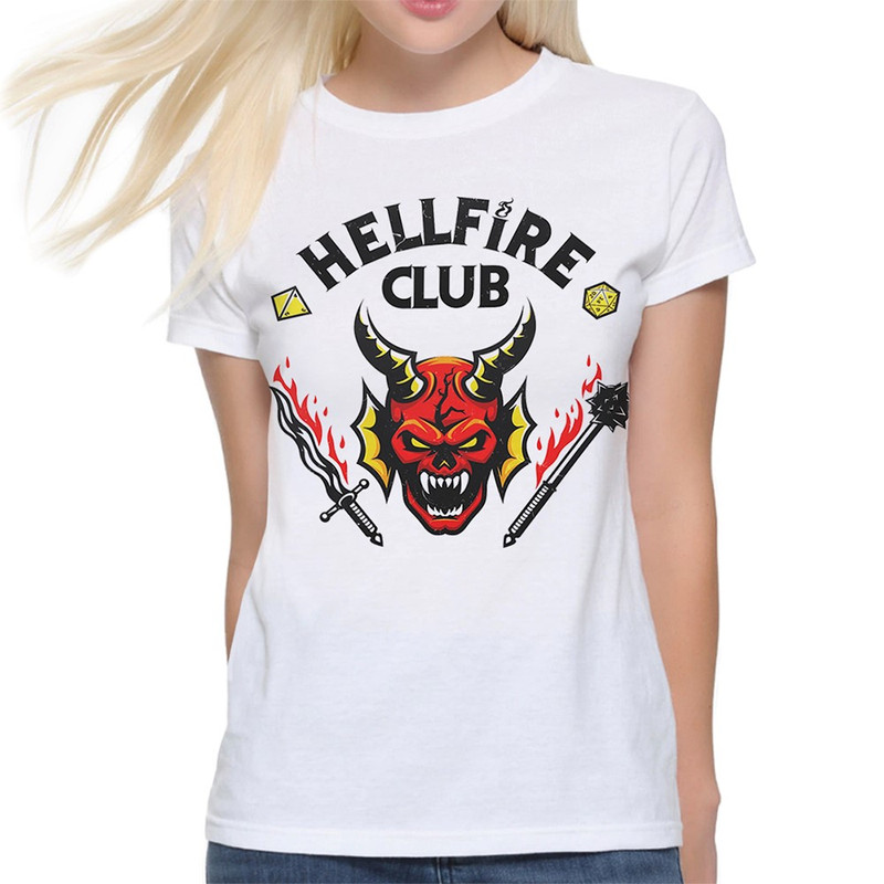 

Футболка женская Dream Shirts Hellfire Club - Очень странные дела-1 белая 2XL, Hellfire Club - Очень странные дела-1