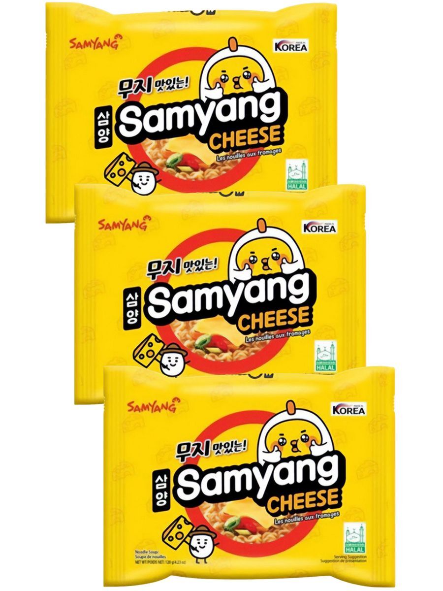 

Лапша пшеничная SamYang со вкусом сыра, 120 г х 3 шт