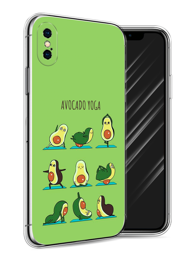

Чехол Awog на Apple iPhone X (10) / Айфон X (10) "Авокадо йога", Разноцветный, 11050-10