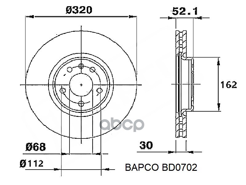 Диск Тормозной BAPCO арт BD0702 4940₽