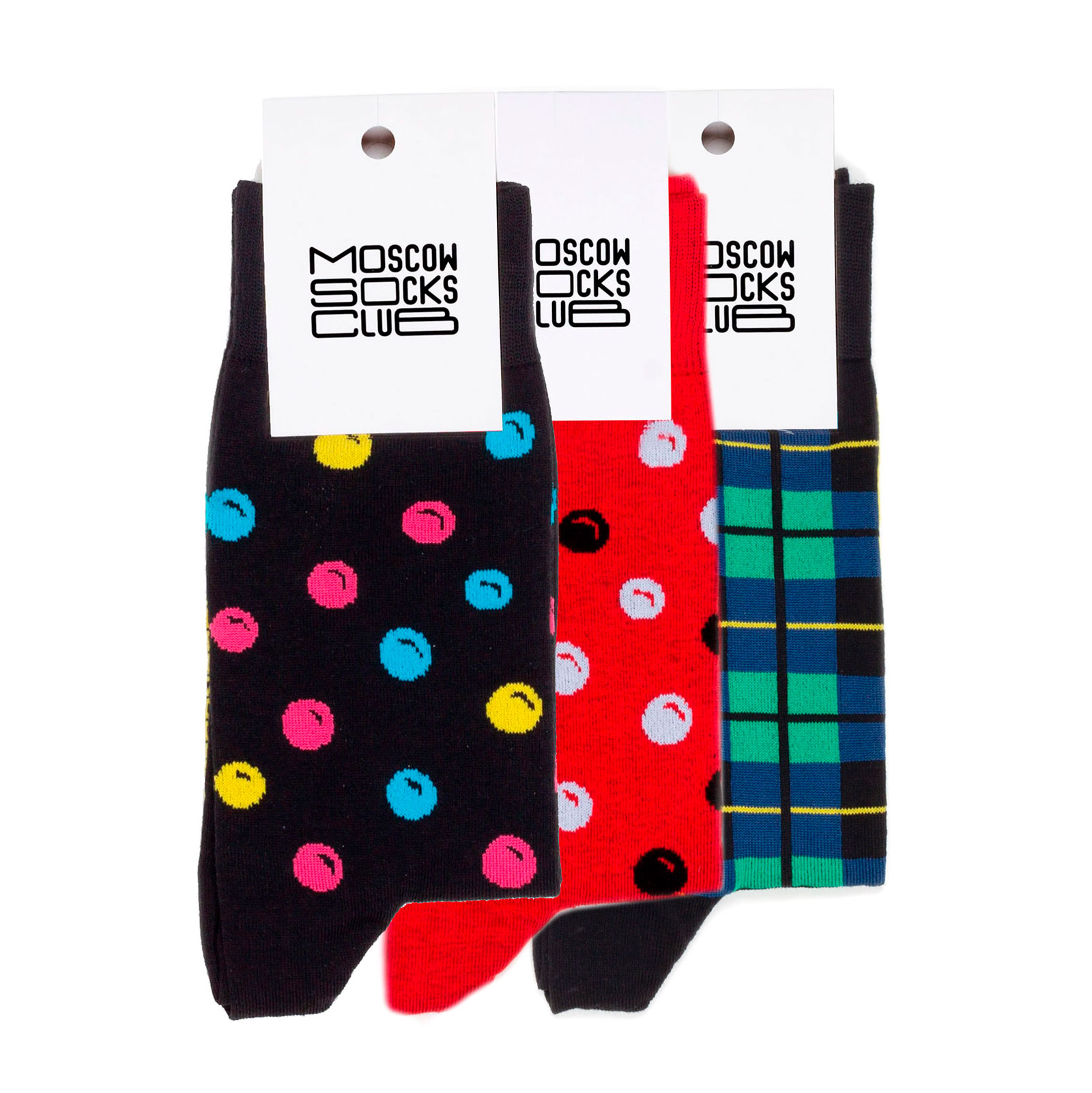 

Комплект носков унисекс MoscowSocksClub MSC-Set-3P черный/красный/зеленый 42-46, MSC-Set-3P