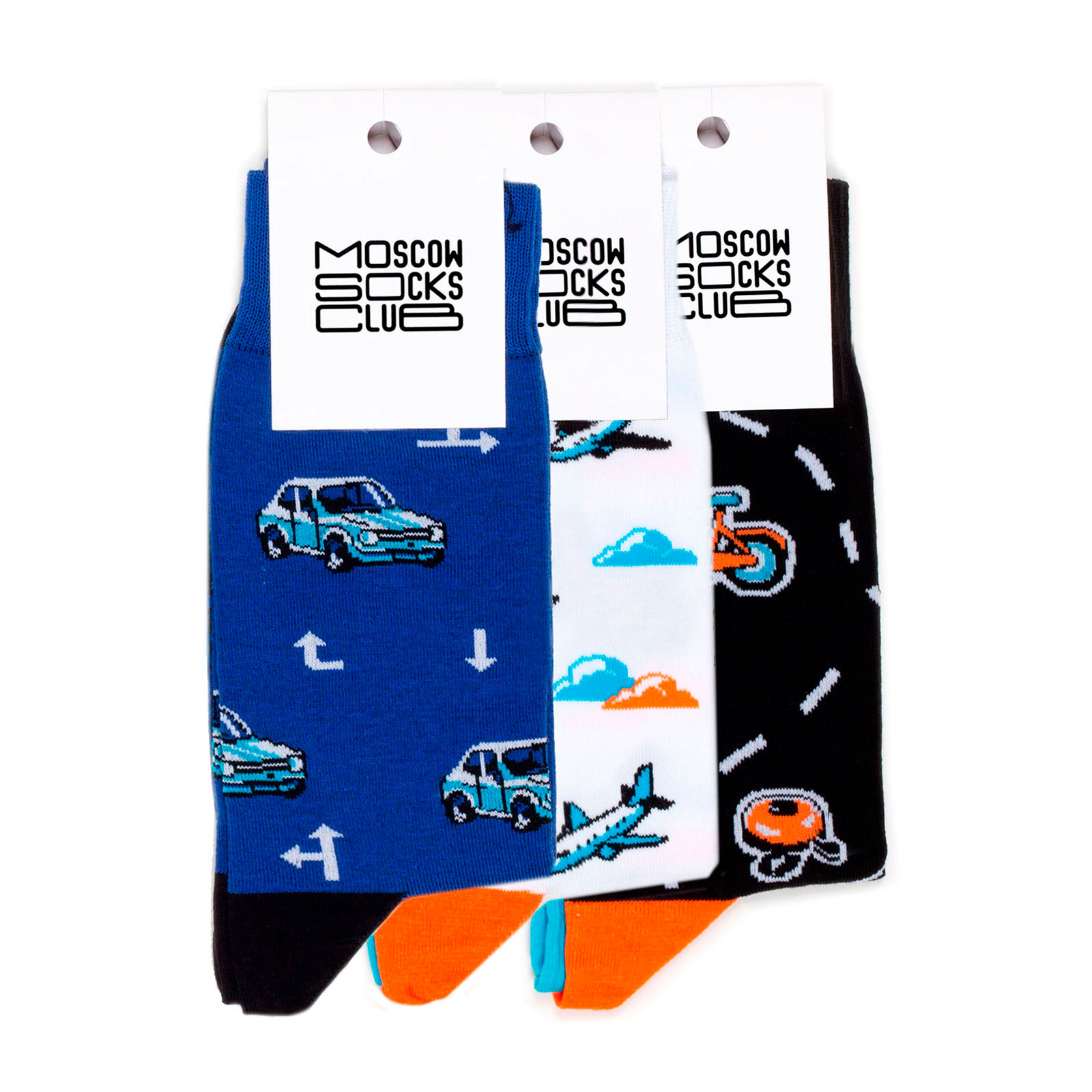 

Комплект носков унисекс MoscowSocksClub MSC-Set-3P синий/белый/черный 42-46, MSC-Set-3P