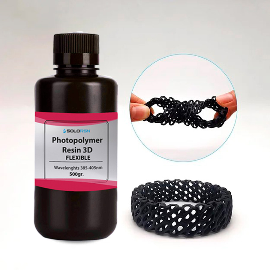 Фотополимерная смола SOLORSN Flex Black 0.5л