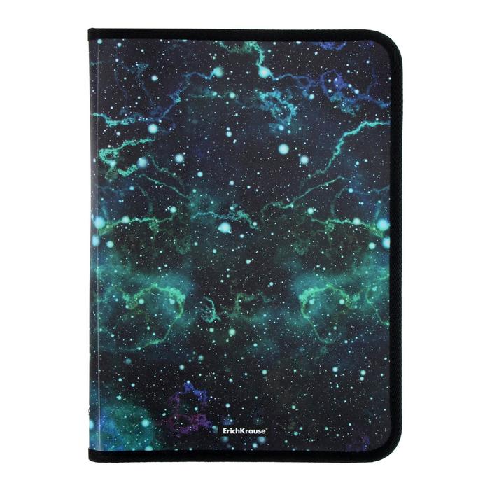 

Папка для тетрадей ErichKrause Emerald Stardust 52831 А4 молния вокруг пластик, Черный