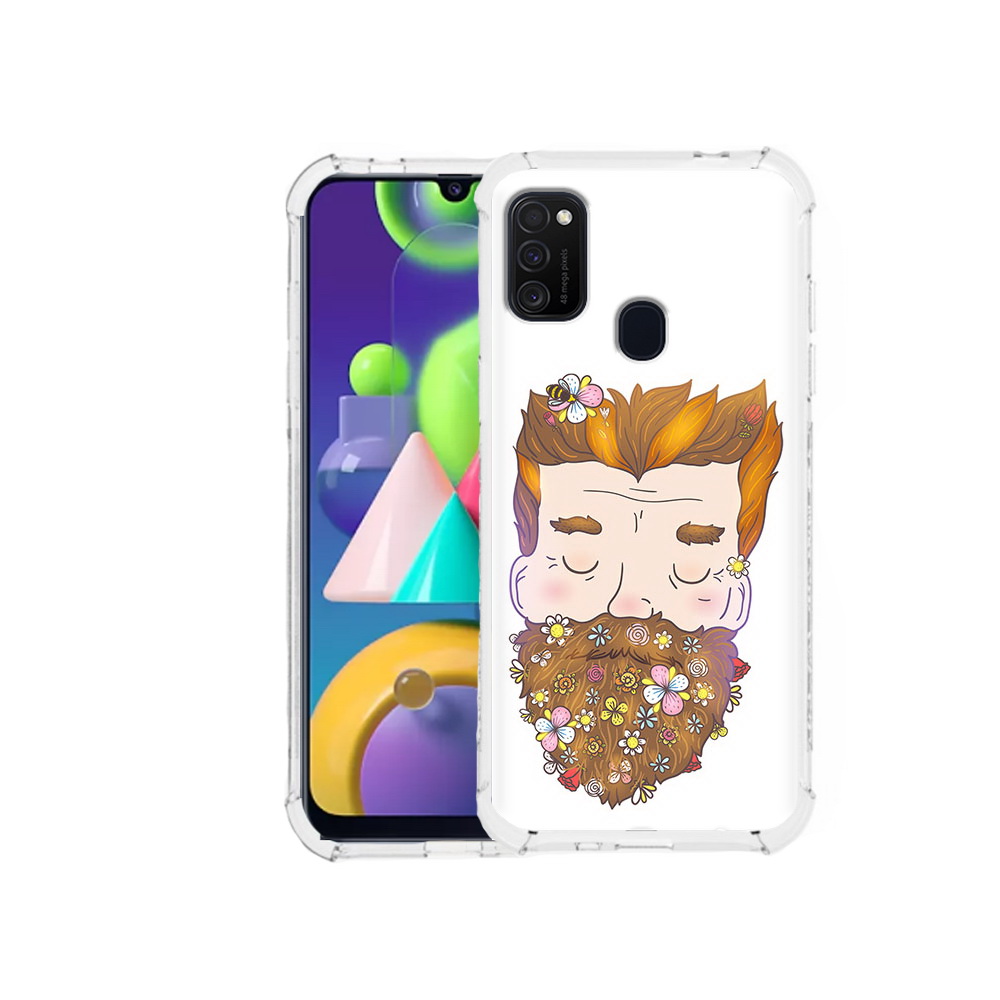 

Чехол MyPads Tocco для Samsung Galaxy M21 мужчина с цветами в бороде (PT147110.591.489), Прозрачный, Tocco