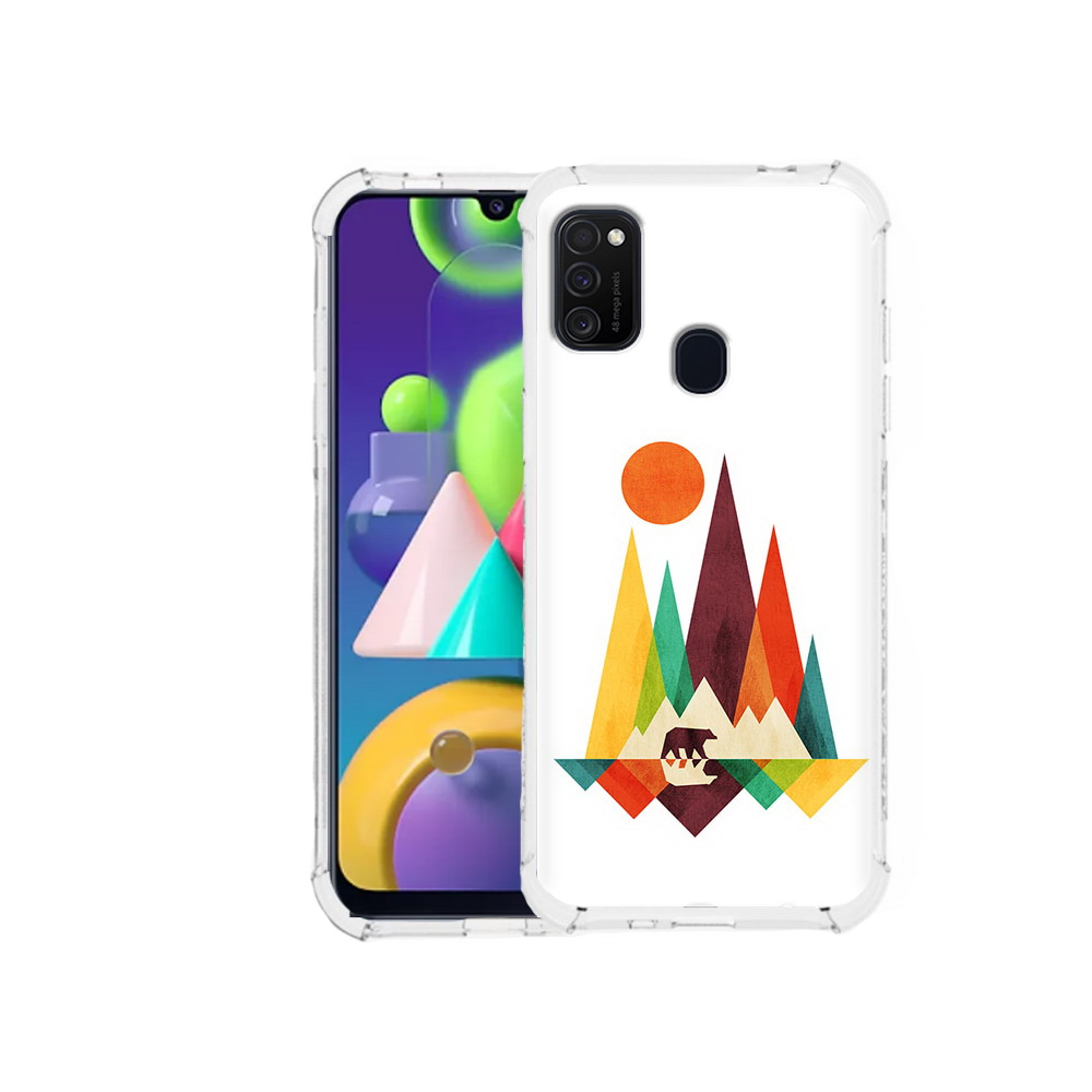

Чехол MyPads Tocco для Samsung Galaxy M21 нарисованные горы с медведем (PT147110.591.506), Прозрачный, Tocco