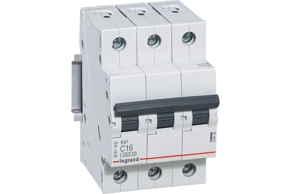 

Legrand RX3 419708 16A тип C 4.5kA 3П 400В 3мод