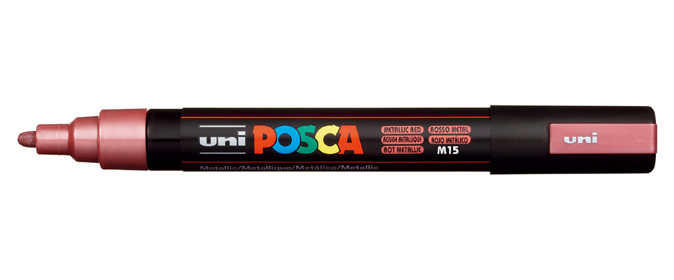 Маркер Uni POSCA PC-5M 1,8-2,5мм овальный (красный металлик (metallic red) M15)