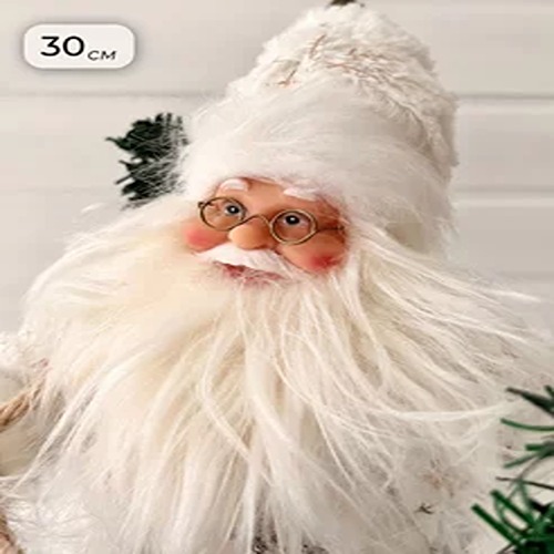 Новогодняя фигура Дед Мороз LUZES DENATAL OLB-8-26 30см, белый в клетку