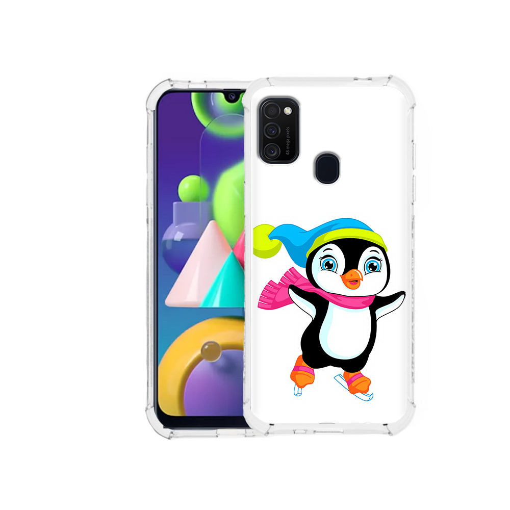

Чехол MyPads Tocco для Samsung Galaxy M21 пингвин на коньках (PT147110.591.540), Прозрачный, Tocco