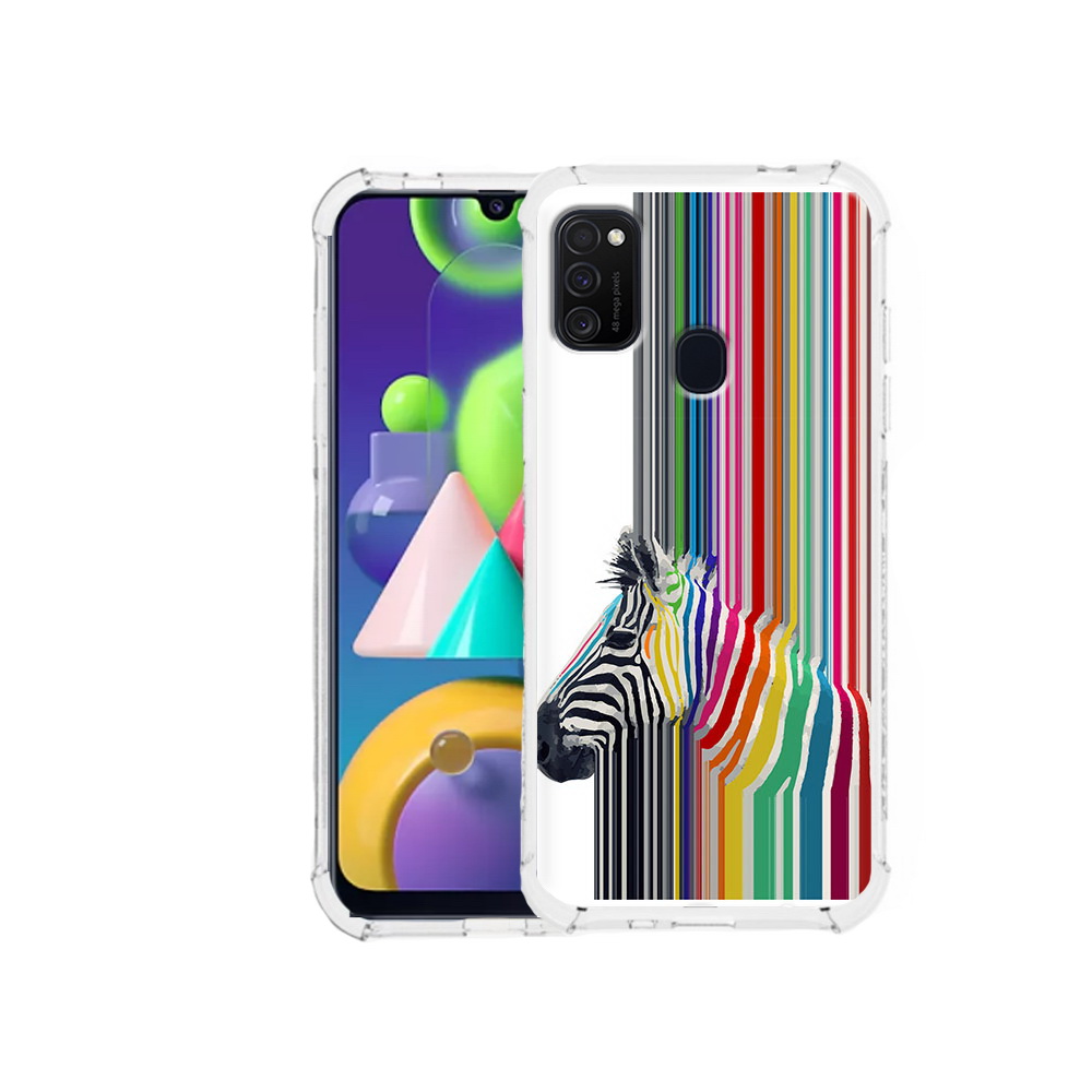 

Чехол MyPads Tocco для Samsung Galaxy M21 радужная зебра (PT147110.591.565), Прозрачный, Tocco