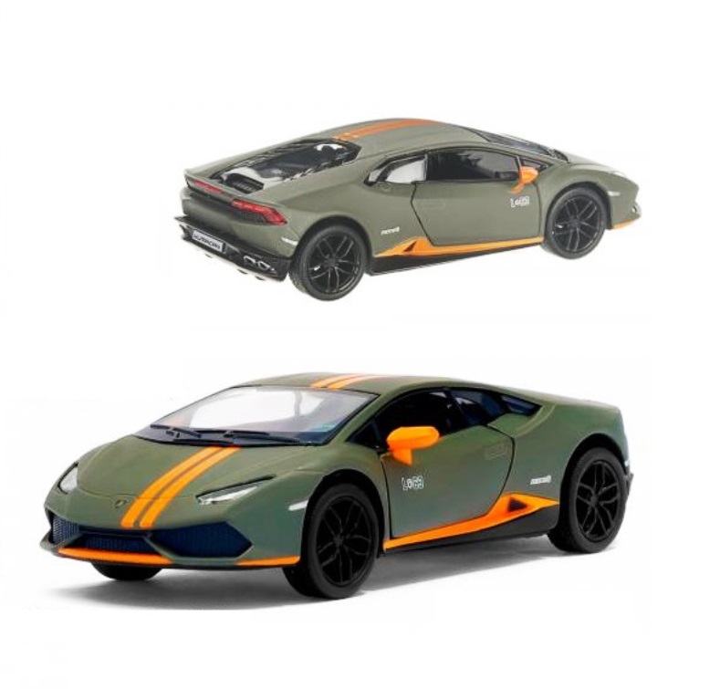 Модель машины Kinsmart КТ5401, 2 Lamborghini Huracan LP 610-4 Avio 1:36 болотный инерц