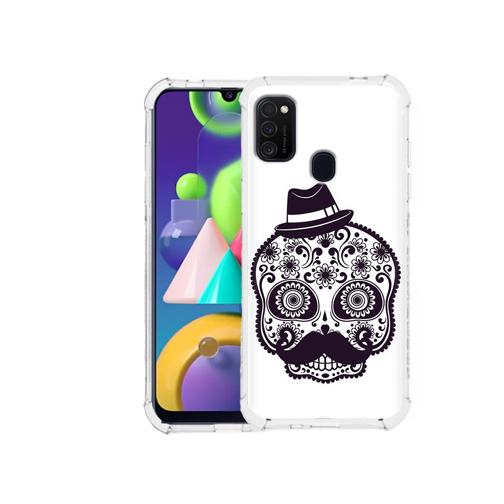 

Чехол MyPads Tocco для Samsung Galaxy M21 разрисованный скелет (PT147110.591.575), Прозрачный, Tocco